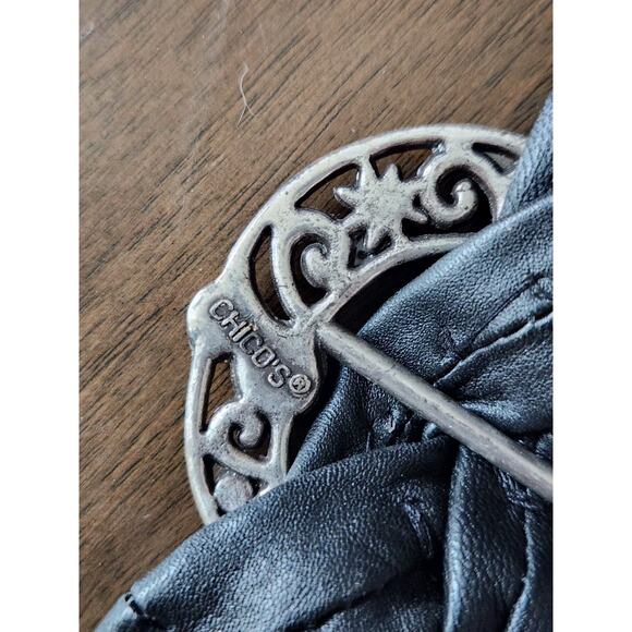 Chico's Belt Silver & Brass Tone Braided Ornate Adjustable Chain Belt OS - Picture 3 of 6